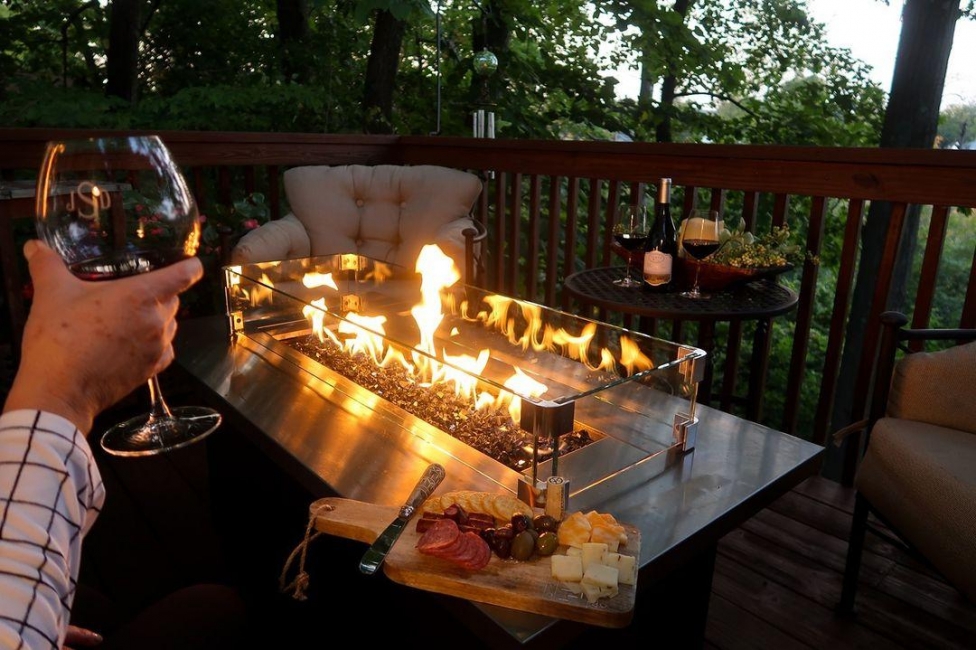 How can i put a fire pit on my wood deck